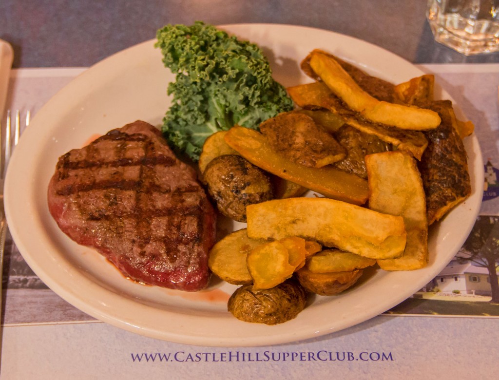 steak and sweet potato fries Castle Hill Supper Club - restaurant and banquet facility